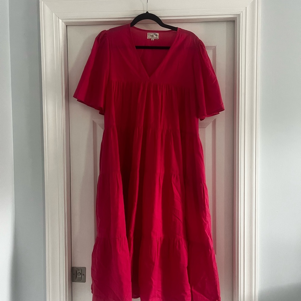 Mille Pink V-Neck Short Sleeve Dress Size XSmall
